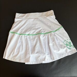 White Tennis Makes Me Happy Skirt Skort with Green Accents Size Small